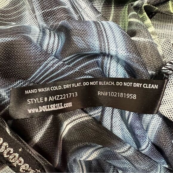 Horoscopez x Dolls Kill y2k inspired mesh stretch crop top sz M - Picture 14 of 15